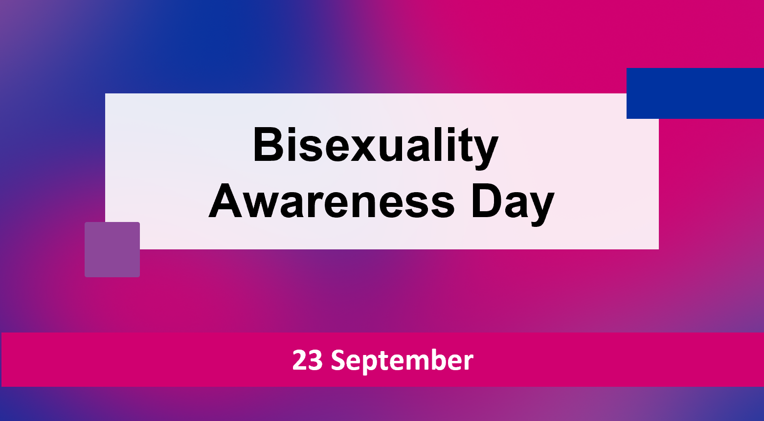 Abstract Bisexual Flag, overlaid with "Bisexuality Visibility Day" 
