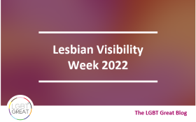 Gradient with title overlay: "Lesbian Visibility Week 2022" 