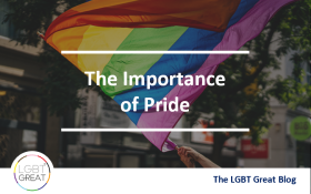 Pride flag with title overlay: The Importance of Pride